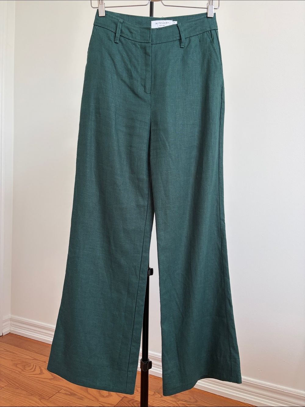 Witchery 100% Linen High Waist Green Pants AU6/US2